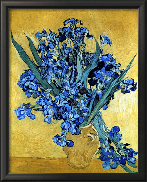 Vase Of Irises Against A Yellow Background, C.1890 By Vincent Van Gogh